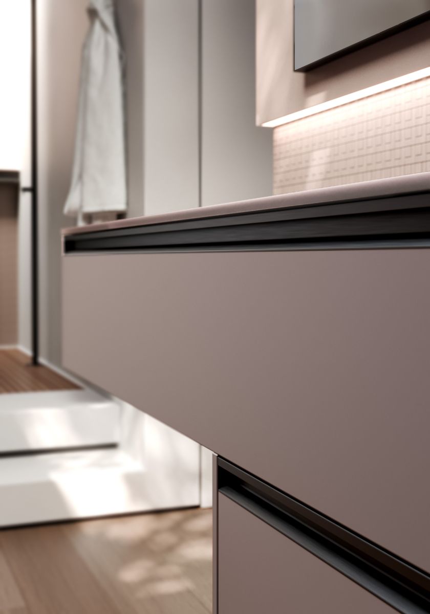 Wall-mounted vanity unit with mirror SENSE 14 By Ideagroup