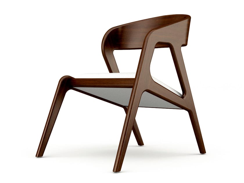 Wooden easy chair with integrated cushion SEVILLE By Prieto Studio