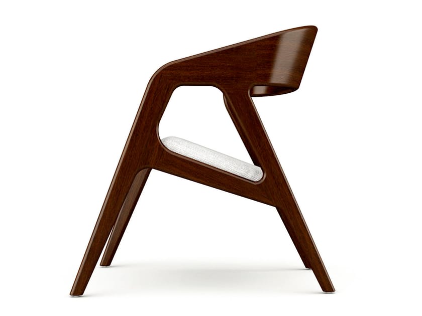 Wooden easy chair with integrated cushion SEVILLE By Prieto Studio