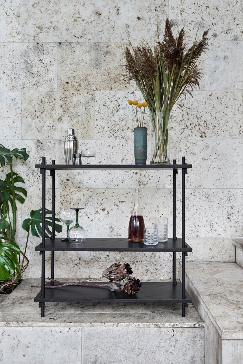 Modular steel and wood bookcase SHELVING SYSTEM By MOEBE