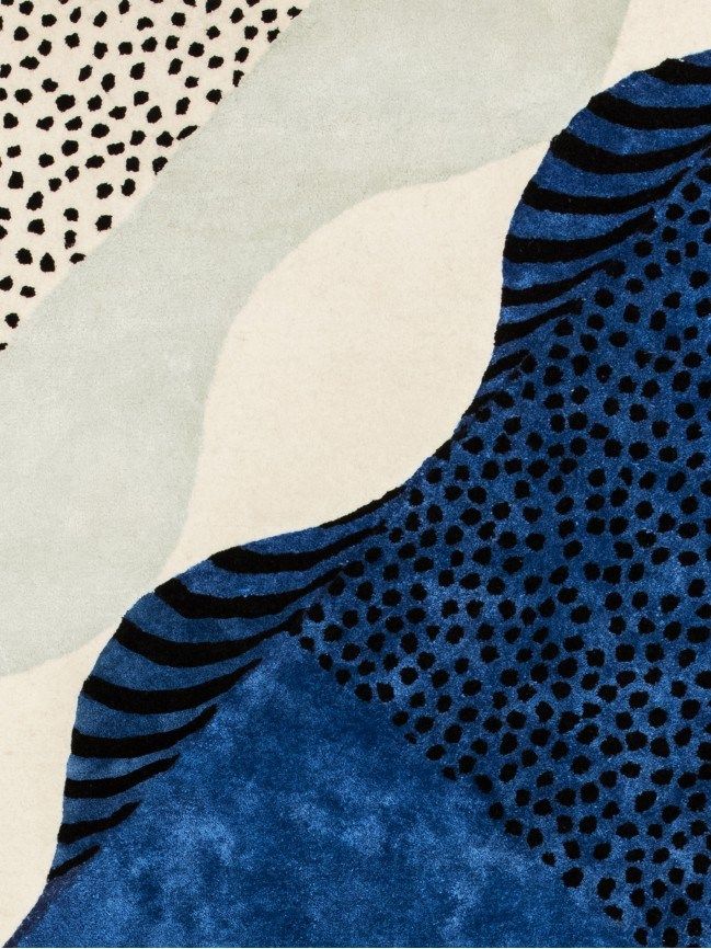 Handmade rectangular rug SILKSCREEN By Moustache