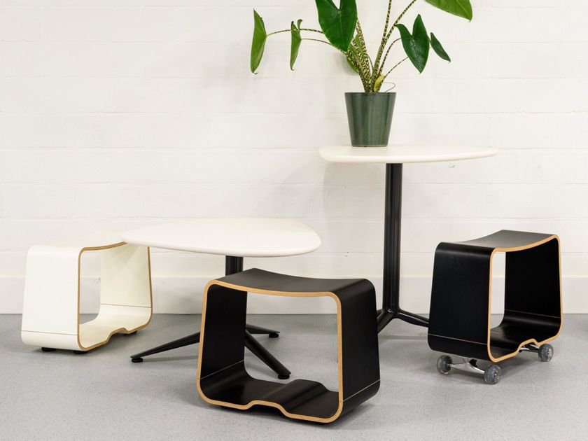 Pouf with castors SKATER By Bulo design Hannes Wettstein