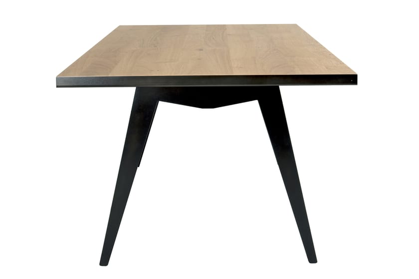 Rectangular steel and wood table SKIN By Colico design Giovanna Azzarello