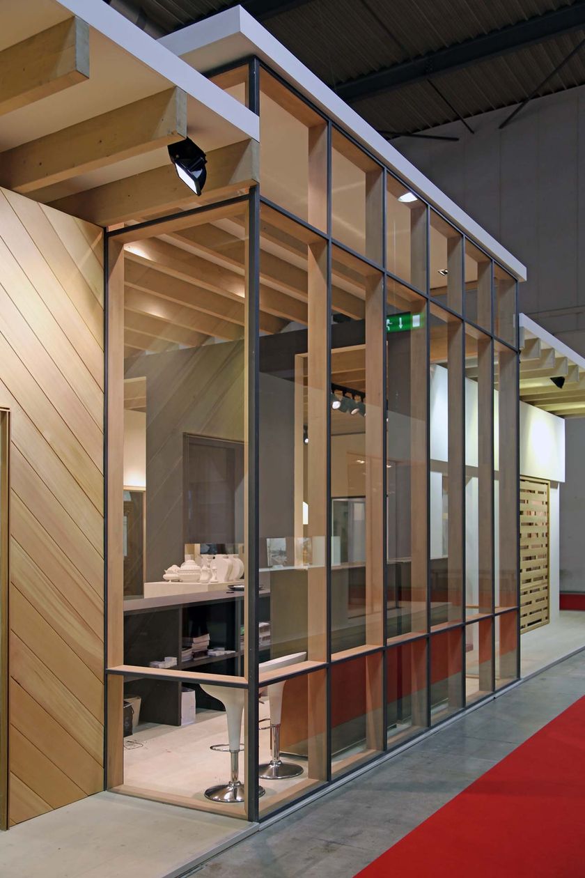 Wooden curtain wall system SKYLINE FACADE By CARMINATI SERRAMENTI