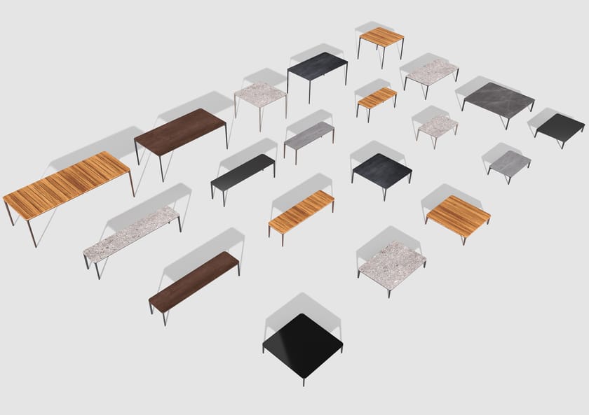 SLIM Iroko coffee table Slim Collection By Sovet italia