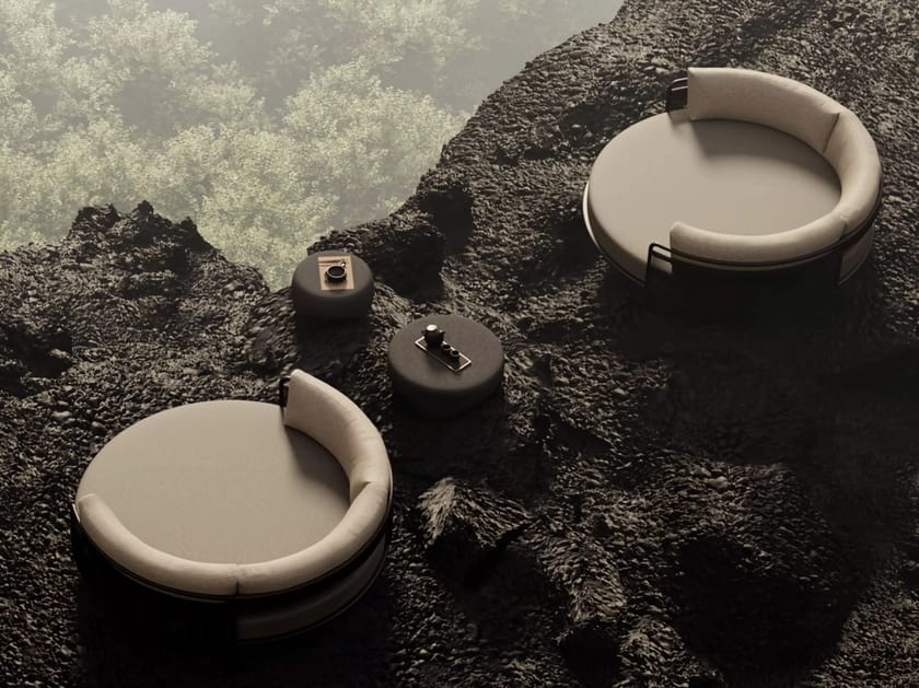 LINK by SNOC - Letto da giardino rotondo in tessuto - 5