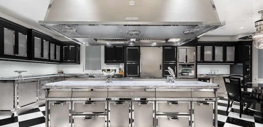 Professional custom steel kitchen with island STAINLESS STEEL ...