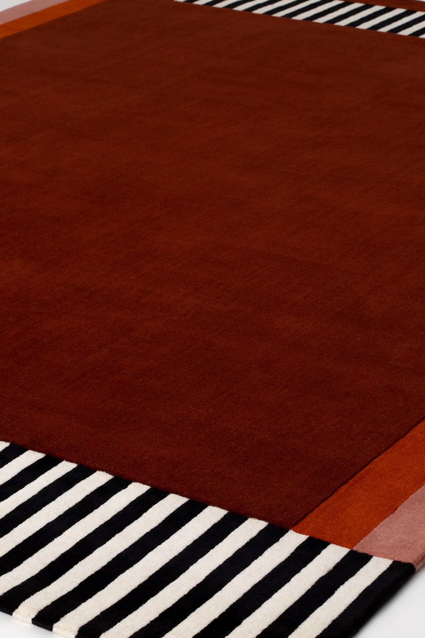 STRICT RAYURES by cc-tapis - Tappeto tessuto a mano in cotone, lana e seta di bambù - 6
