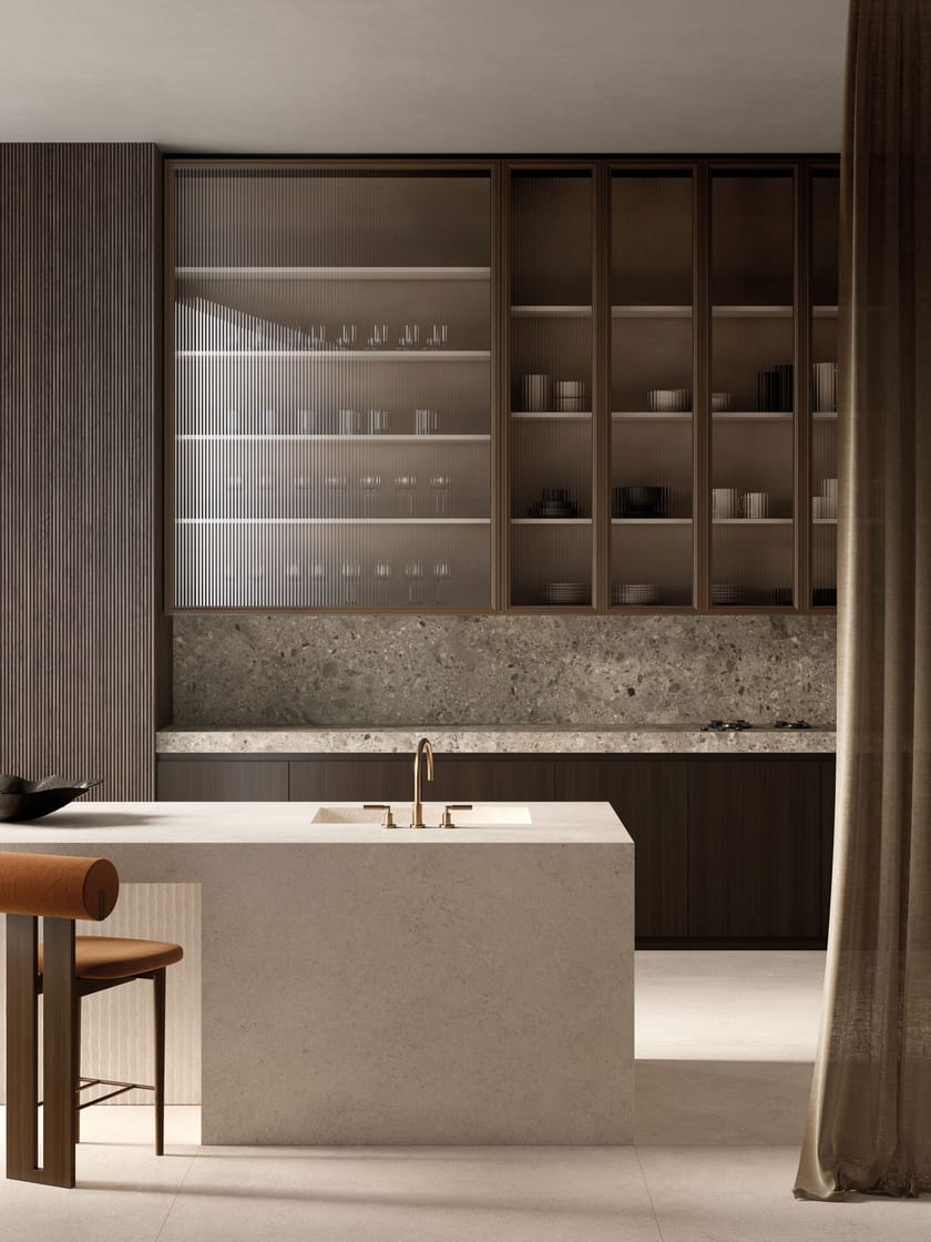 CREMA NEVE by Sapienstone - Top cucina in gres porcellanato effetto pietra - 2