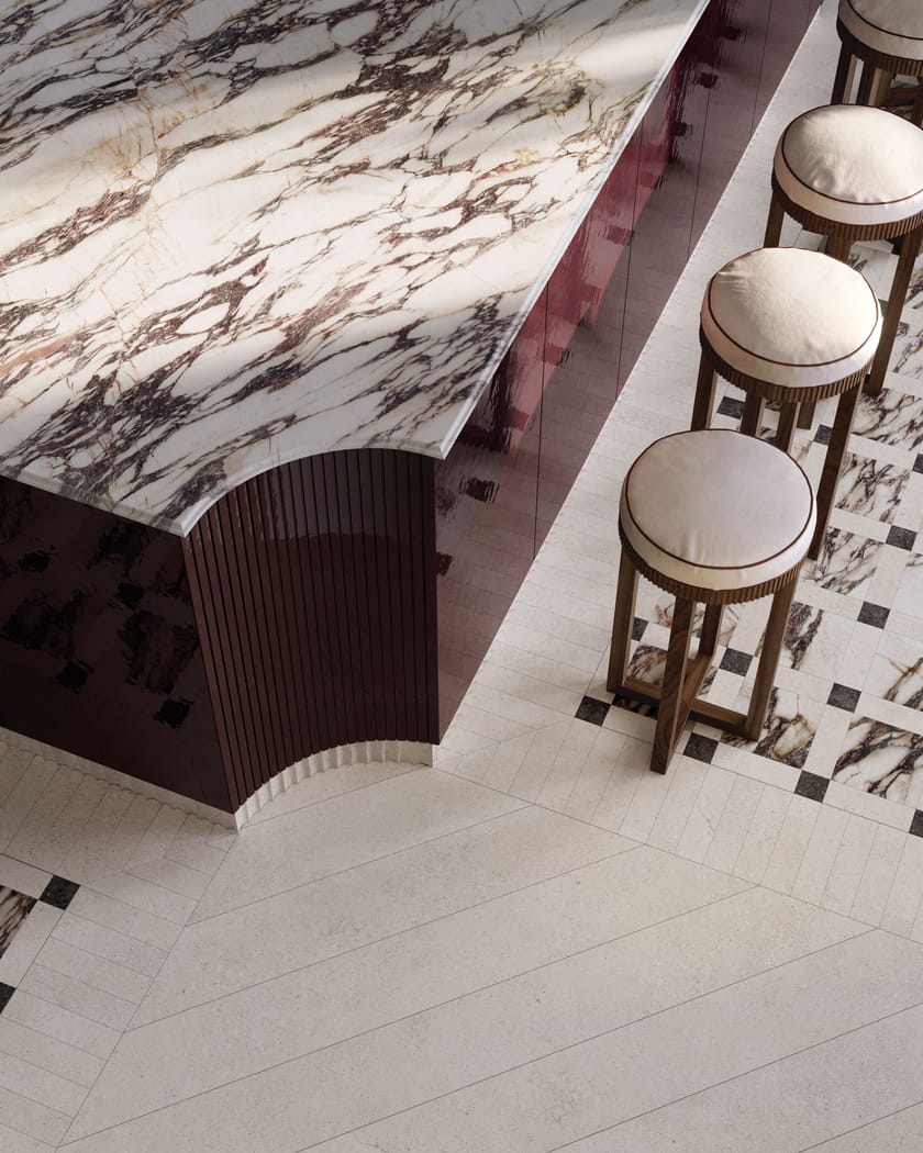 FIOR DI VIOLA 4D by Sapienstone - Top cucina in gres porcellanato effetto marmo - 3