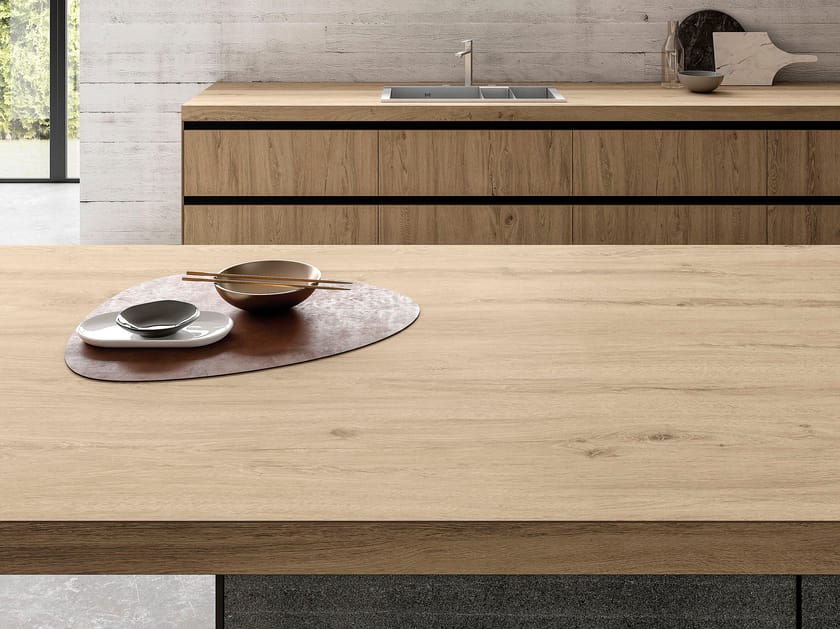 ROVERE BUCKSKIN, Top cucina in gres porcellanato effetto legno