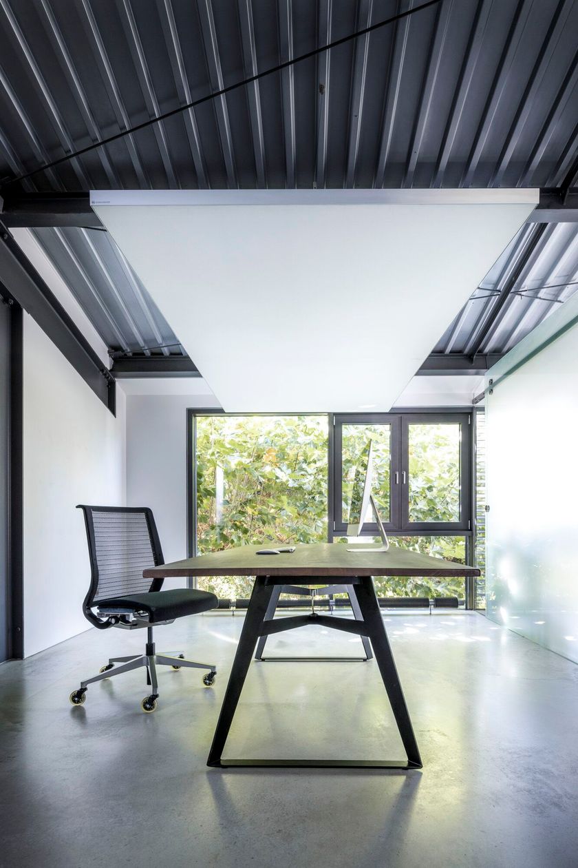 ALU LINE SKY HORIZONTAL Hanging acoustic panel By Schallsauger