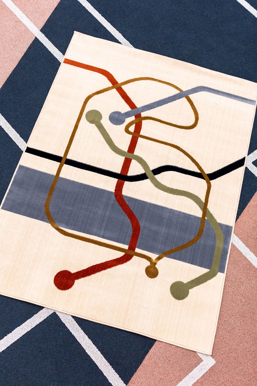CITY METRO Rectangular patterned polypropylene rug By Shishka Project