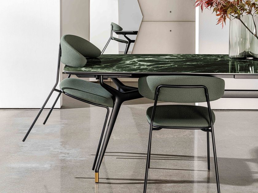 ARKOS EXTENSIBLE SHAPED Extending ceramic dining table By Sovet italia ...