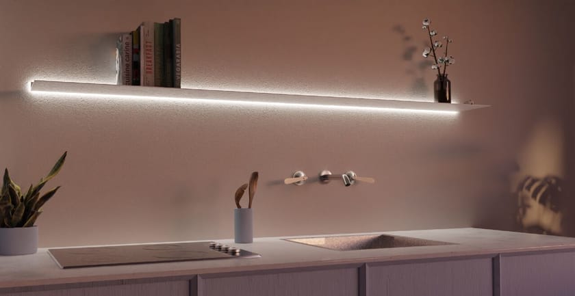 WALL SHELF WITH LIGHT ALL AROUND by Strackk - Mensola in alluminio con illuminazione integrata - 2