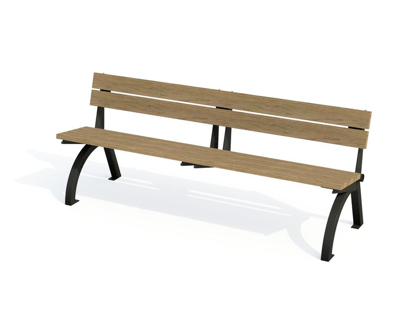 SKETCH WOOD Wooden bench with back By Studio Città