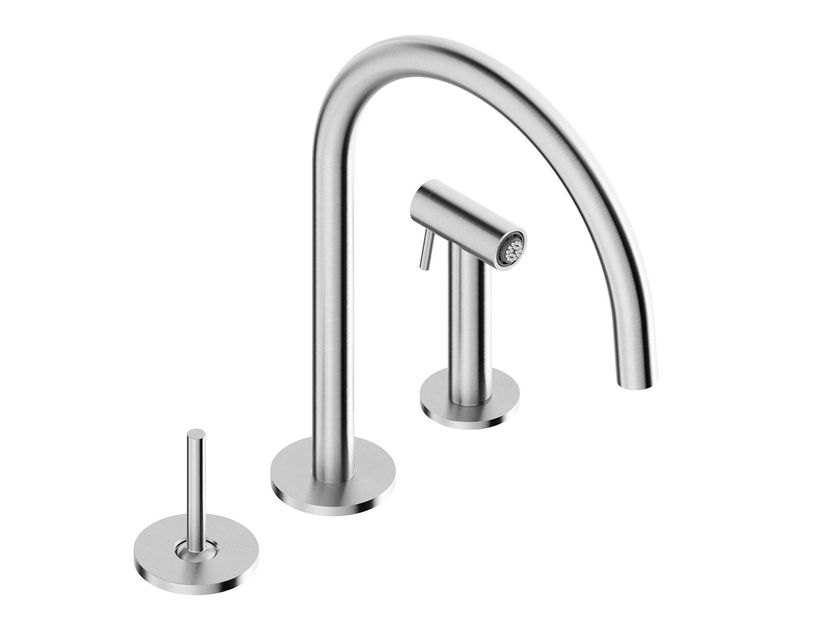 K-SPRAY 0330225X Stainless steel kitchen mixer tap with pull out spray ...