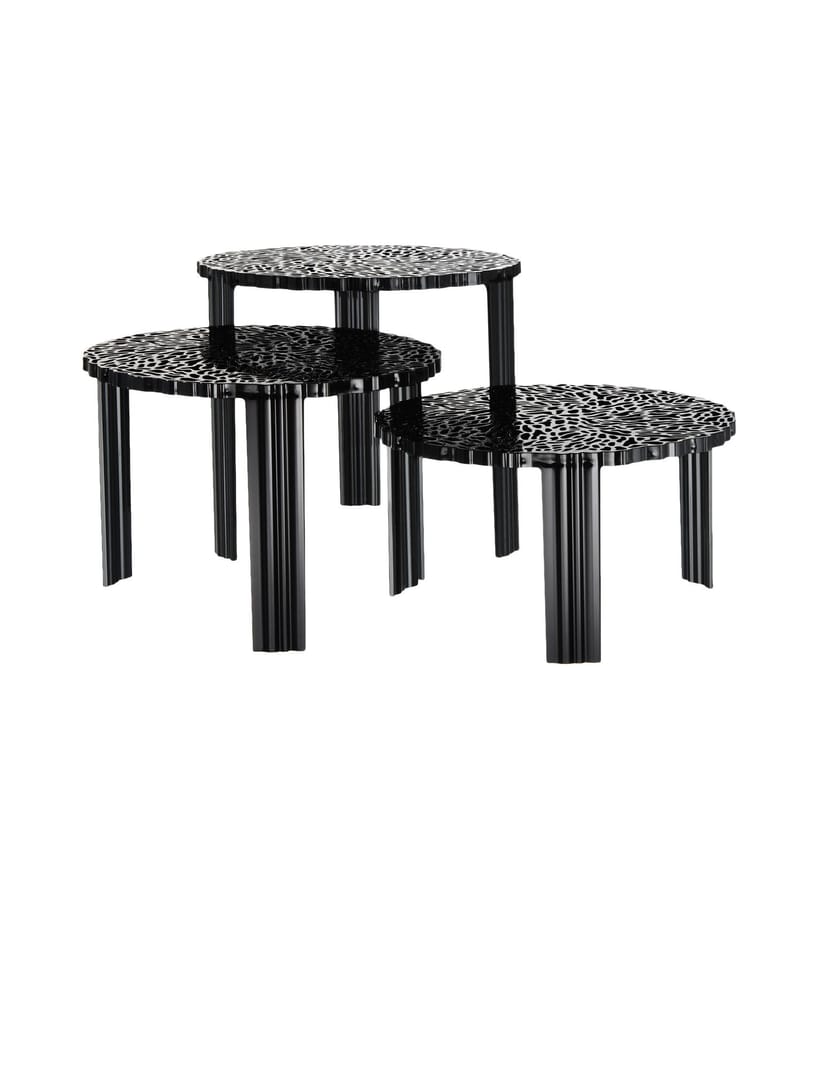 Round coffee table KARTELL TTABLE Black By