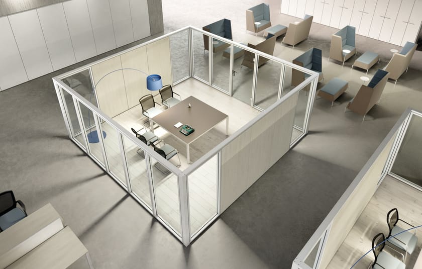 TECNA by Styloffice - Parete divisoria per ufficio in vetro e legno - 7