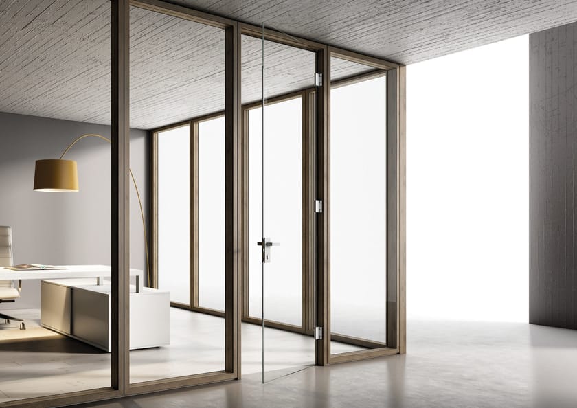 TECNA by Styloffice - Parete divisoria per ufficio in vetro e legno - 12