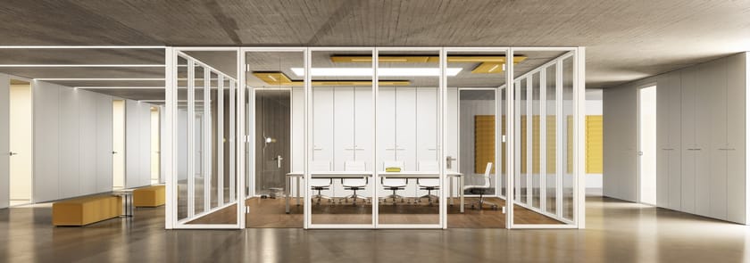 TECNA by Styloffice - Parete divisoria per ufficio in vetro e legno - 2