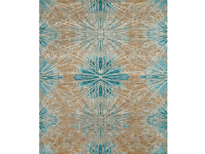 Handmade rug THEA ESK400 Mink/Light Turquoise Chaos Theory Collection