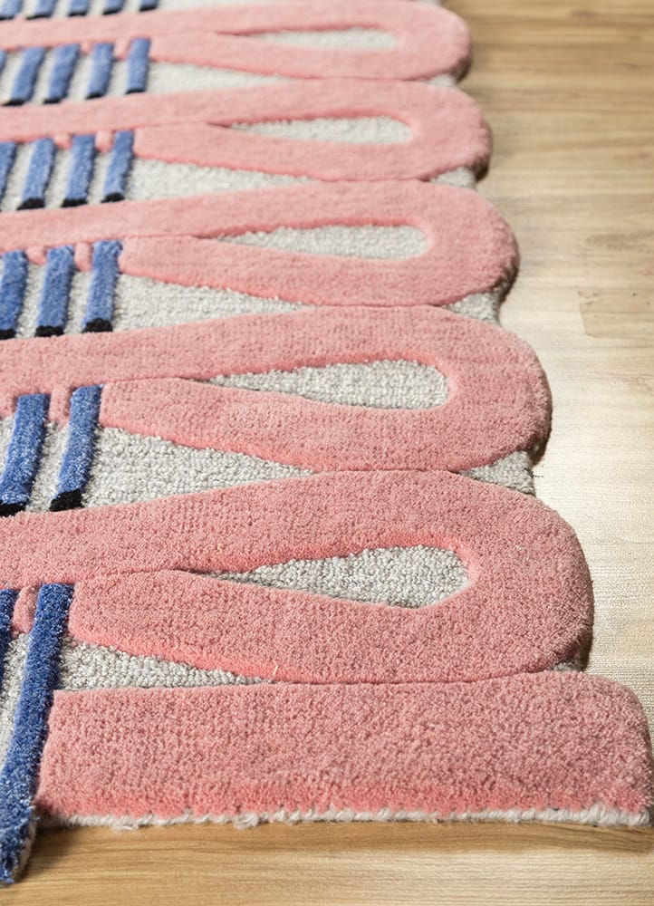 Handmade rectangular rug TOP115 Powder Blue/Powder Blue By Jaipur Rugs