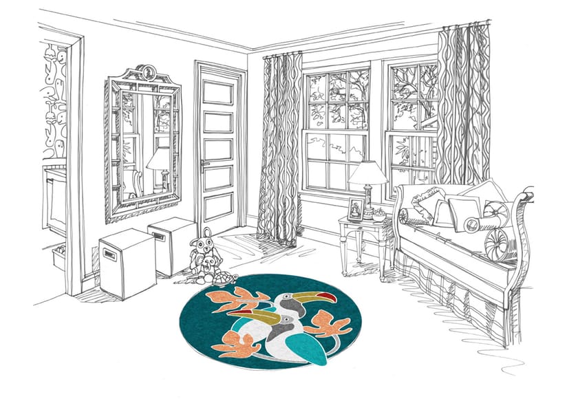 LES TOUCANS by Un Tapis à Paris - Tappeto rotondo in cotone per bambini - 4 LES TOUCANS by Un Tapis à Paris - Tappeto rotondo in cotone per bambini - 4