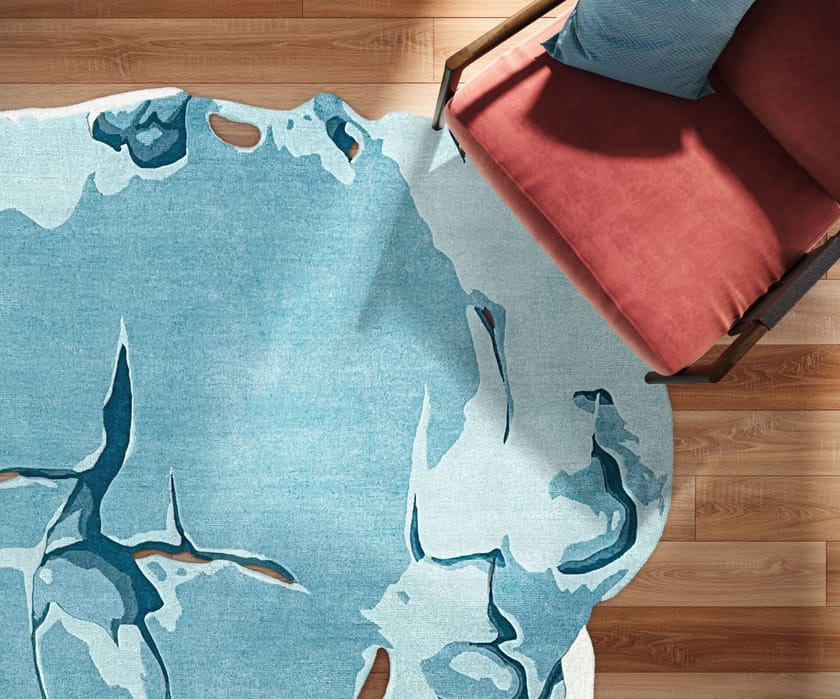 AZZURRO by Tapis Rouge - Tappeto curvo fatto a mano - 5