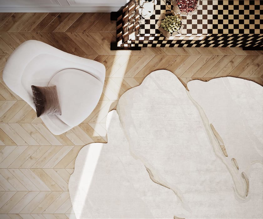 BIANCO by Tapis Rouge - Tappeto curvo fatto a mano - 5