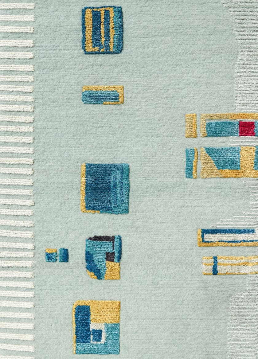 CAMARILLO BLEU IVOIRE by Tapis Rouge - Tappeto rettangolare fatto a mano - 4