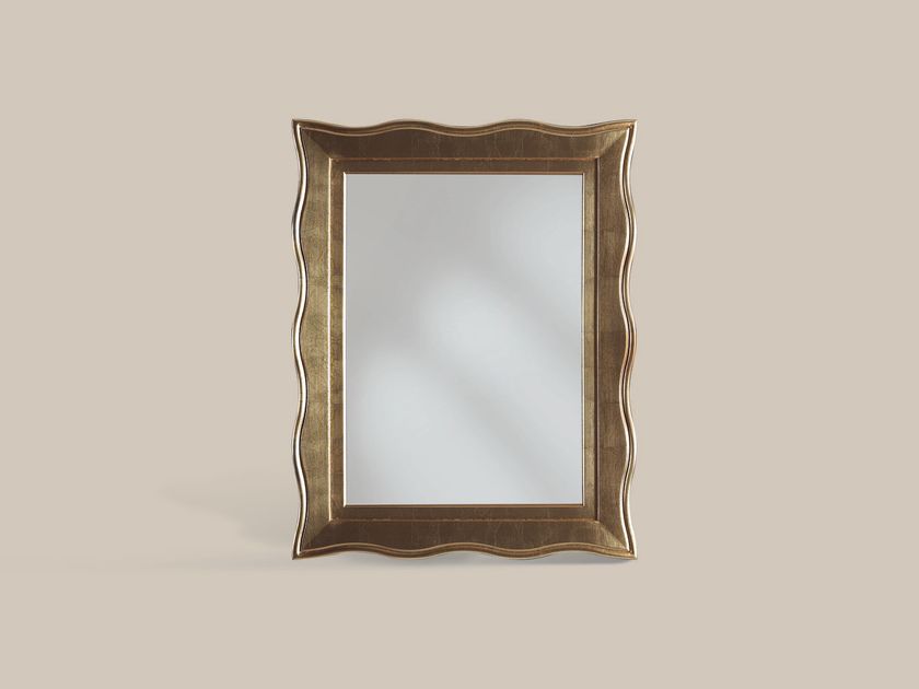 Specchio Da Bagno Rettangolare 57x67cm Con Cornice Effetto Legno Bianca Linea Wood 8056471554711