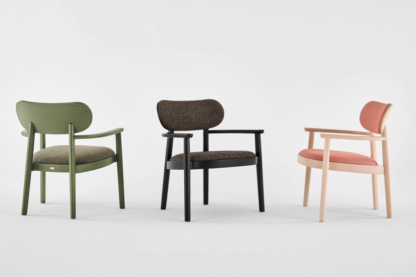 119 PF Upholstered solid wood easy chair By Thonet | design Sebastian ...