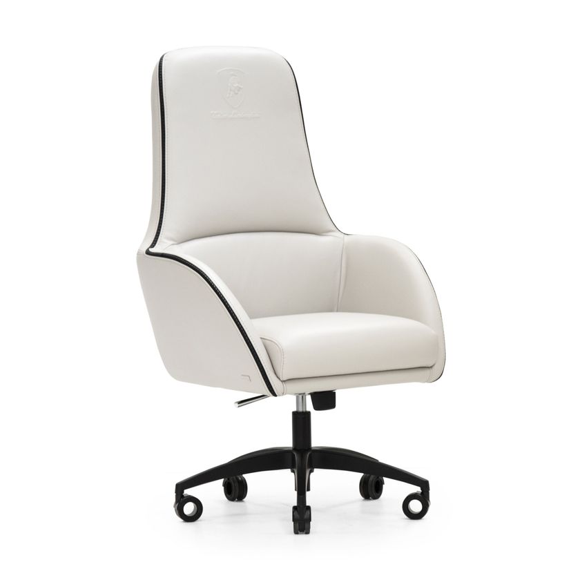 Sedia Da Ufficio Direzionale In Pelle Rosa – Ergonomica Con Schienale Alto, Braccioli Imbottiti, Altezza Regolabile E Ruote Silenziose, Carico Max 150 Kg