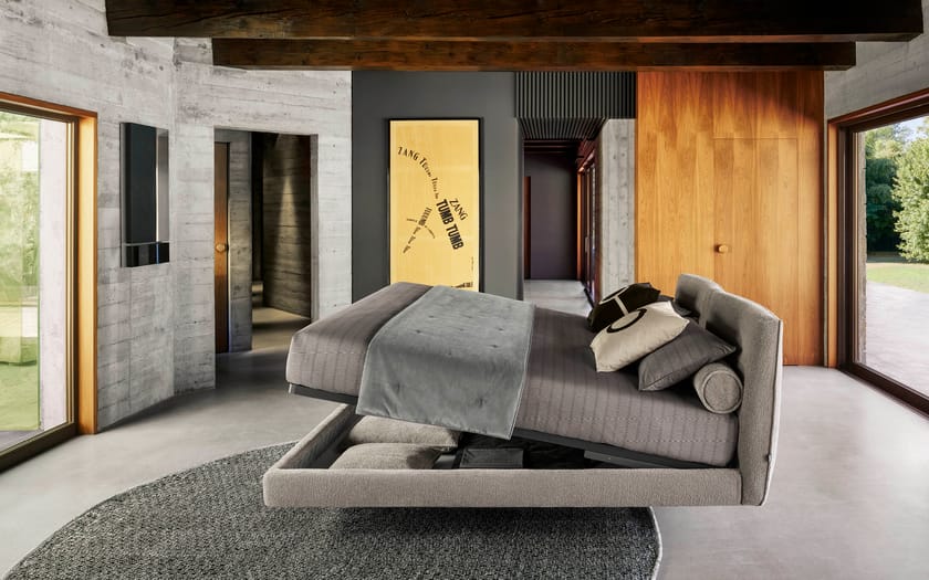 BOOK by Twils - Letto matrimoniale in tessuto con testiera imbottita - 13