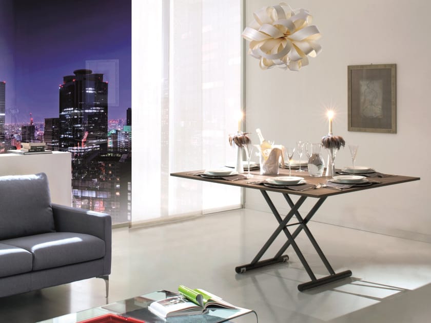 Height-adjustable rectangular coffee table UP & DOWN By IDEAS Group