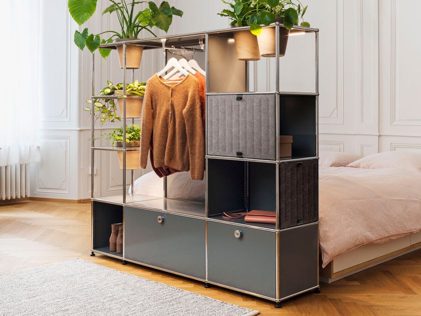 USM HALLER SOFT PANEL - GREY Estantería modular con luces