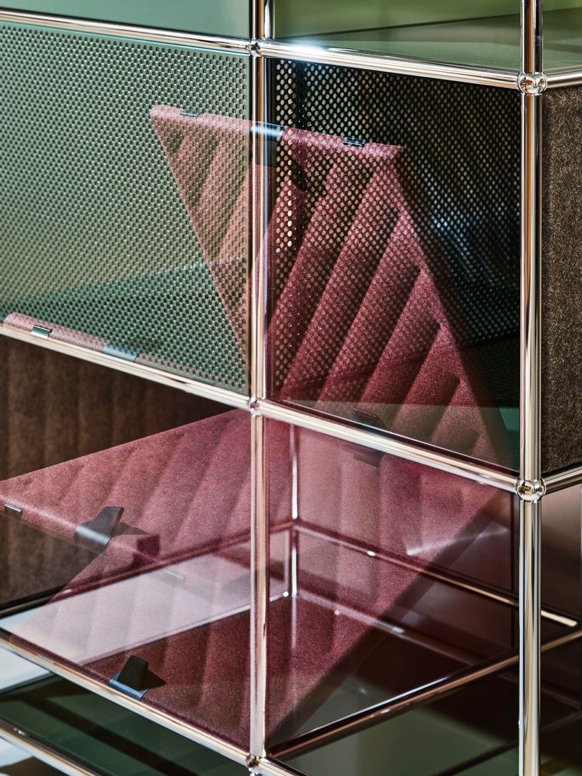 USM HALLER SOFT PANEL - GREY Estantería modular con luces