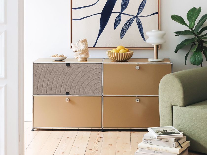 USM HALLER SOFT PANEL - TAUPE Steel office storage unit By USM