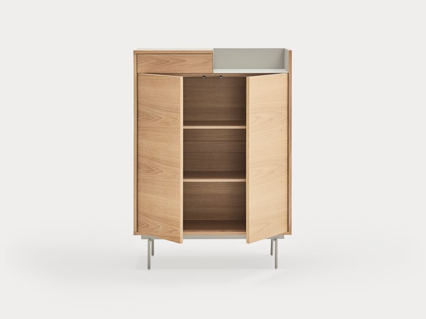 VALLEY Wood veneer highboard with doors By TEULAT | design Cambres Design