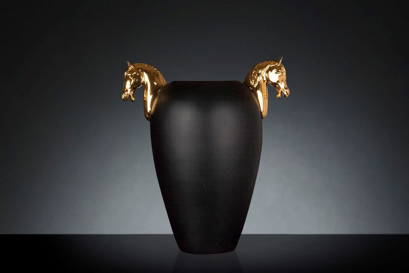 Horse Vase in Blue 175 ex main image 0