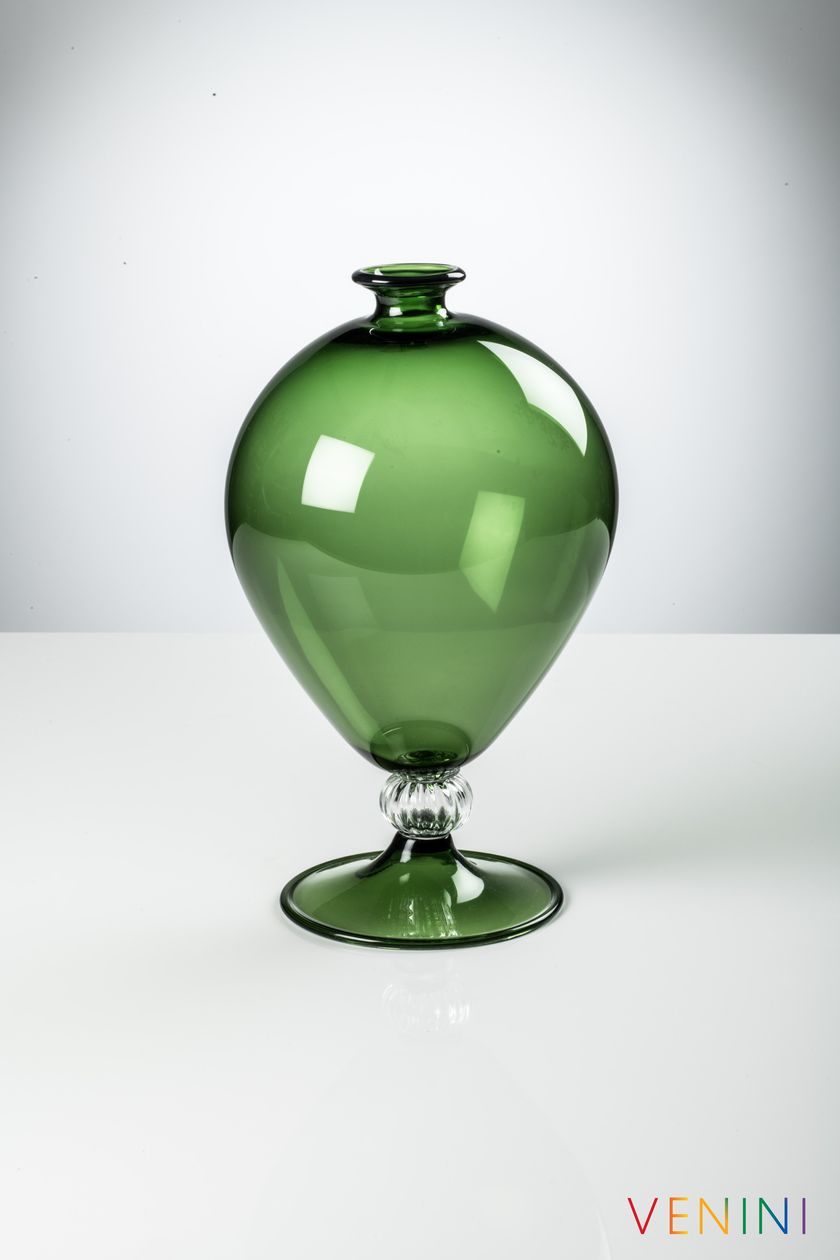 Handmade blown glass vase VERONESE By VENINI
