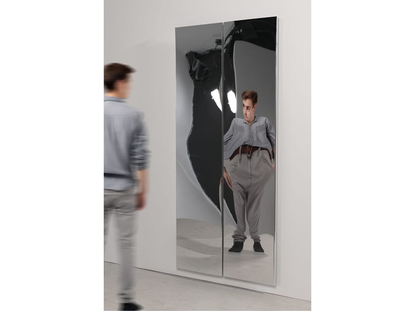 DISTORTING MIRROR 200x45 by VIDAME EDITIONS - Specchio rettangolare da parete per ingresso - 2