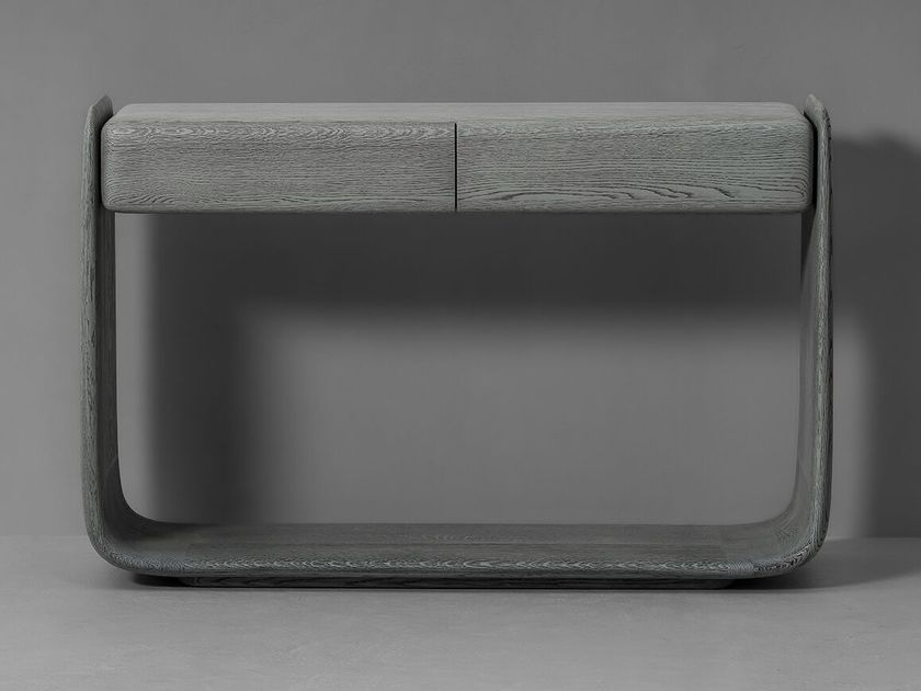 TENERE Rectangular oak console table with drawers By Van Rossum