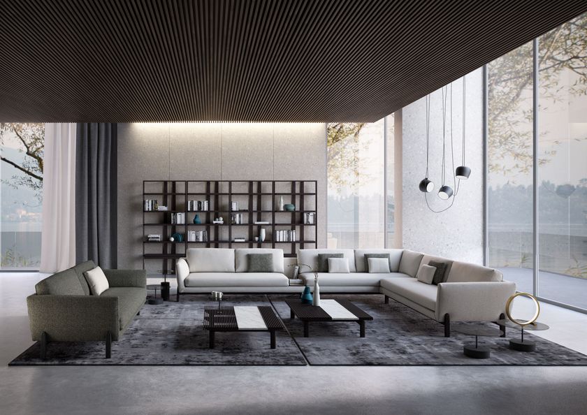 150 FEEL Sectional leather or fabric sofa By Vibieffe