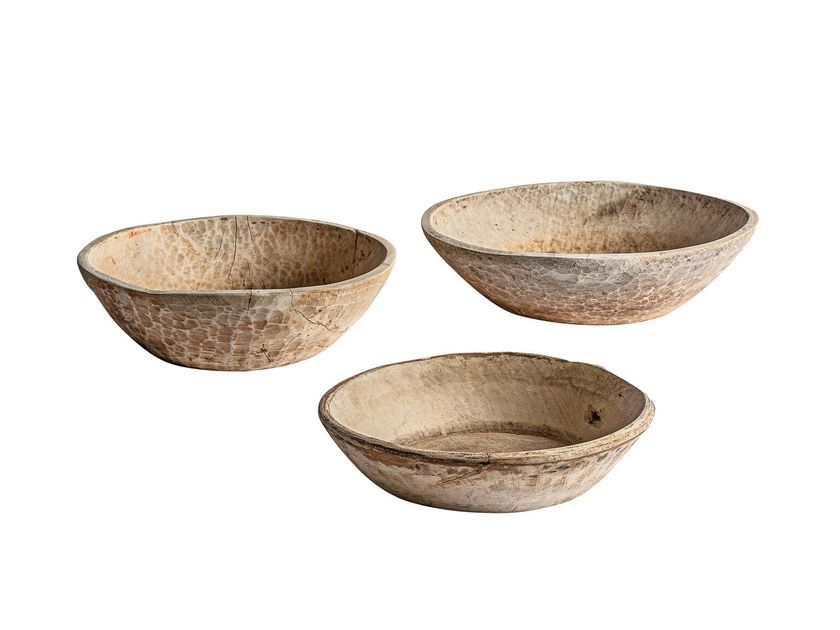 Vassoio da aperitivo in bambù con 3 ciotole in ceramica stampata BOUBOU