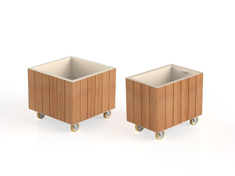 Fioriera Quadrata In Vimini IDZO – Set Da 2 Pezzi, Vimini Atmosferico Con Vaso Impermeabile E Tappo Di Scarico, Colore Moka