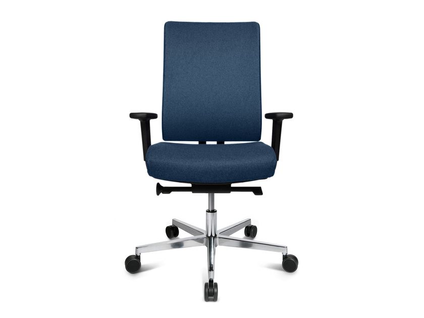 Topstar Free Art - Sedia Girevole Da Ufficio Con Braccioli Regolabili, Design Cromato, Nero/Antracite - Seduta Ergo