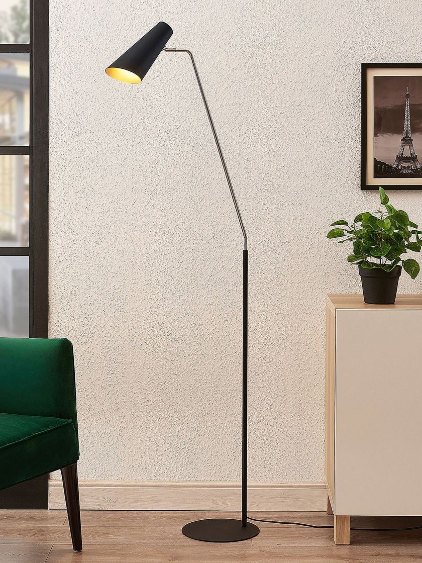 WIBKE BLACK | Floor lamp Adjustable metal floor lamp By Lucande ...