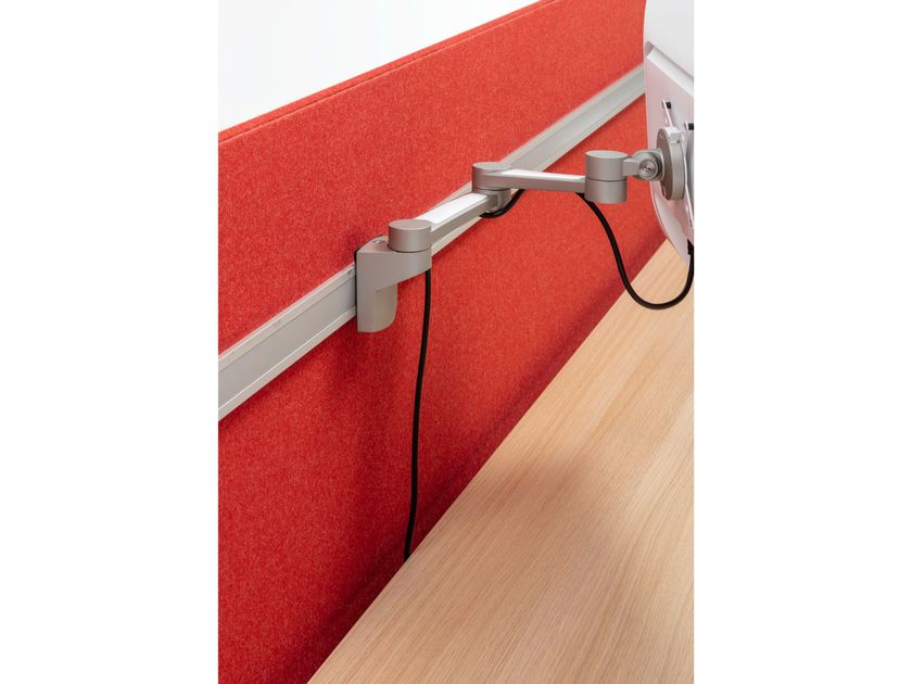 Kaiserkraft | Divisorio Fonoassorbente Da Scrivania Standard Con Angoli Arrotondati Altezza 650 Mm Tessuto Larghezza 2000 Mm Nero 91610567